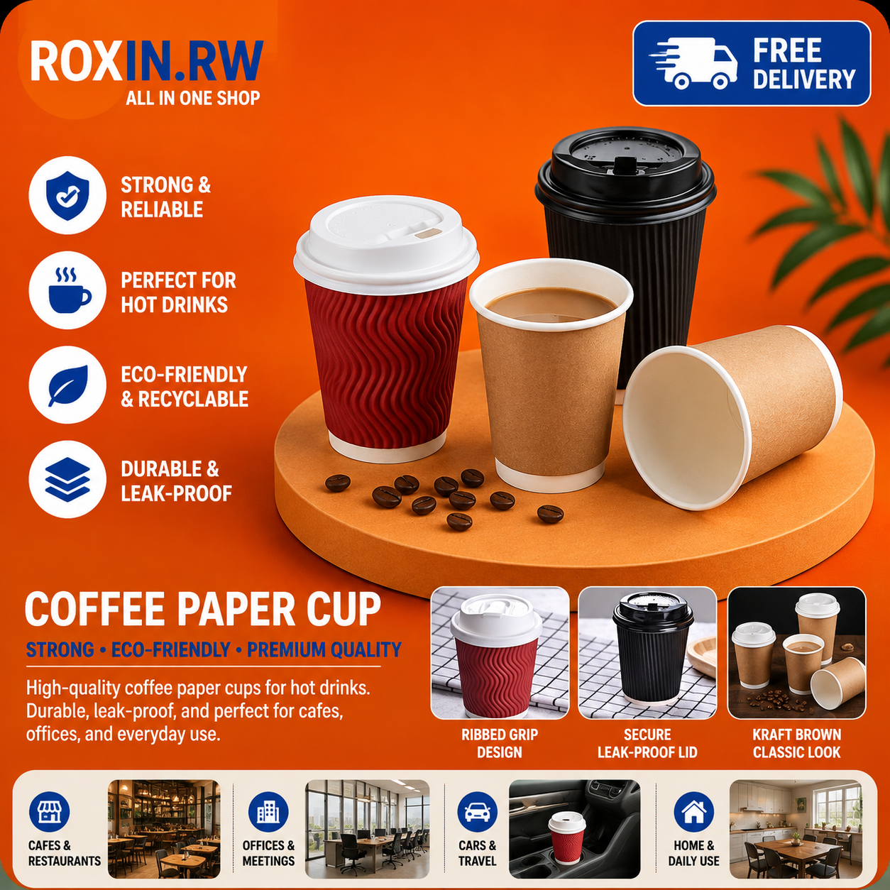 ☕ Coffee Paper Cups (50 PIECES)