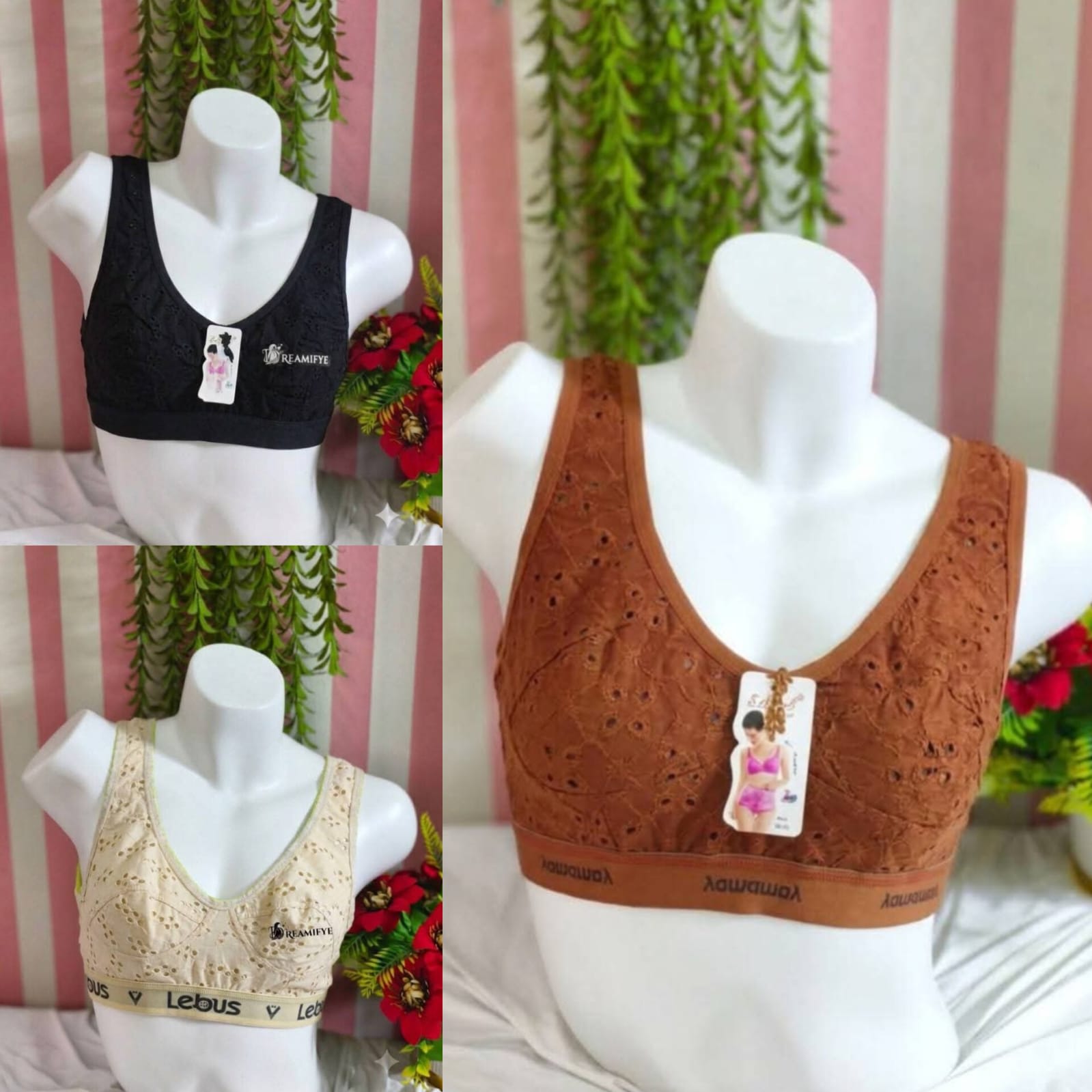 Air Bra Chiken curry-Black/Coffee Brown/ Cream Colour