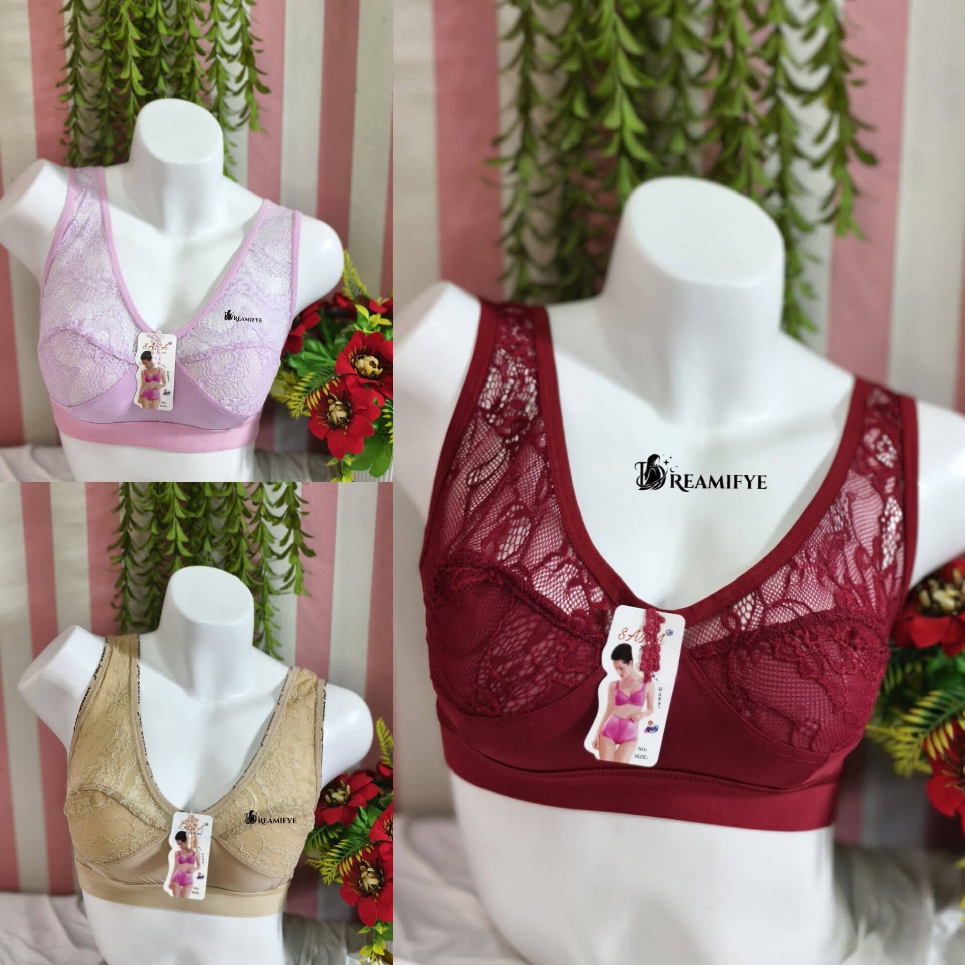 Air bra full net- pink,Cream,MaroonColour