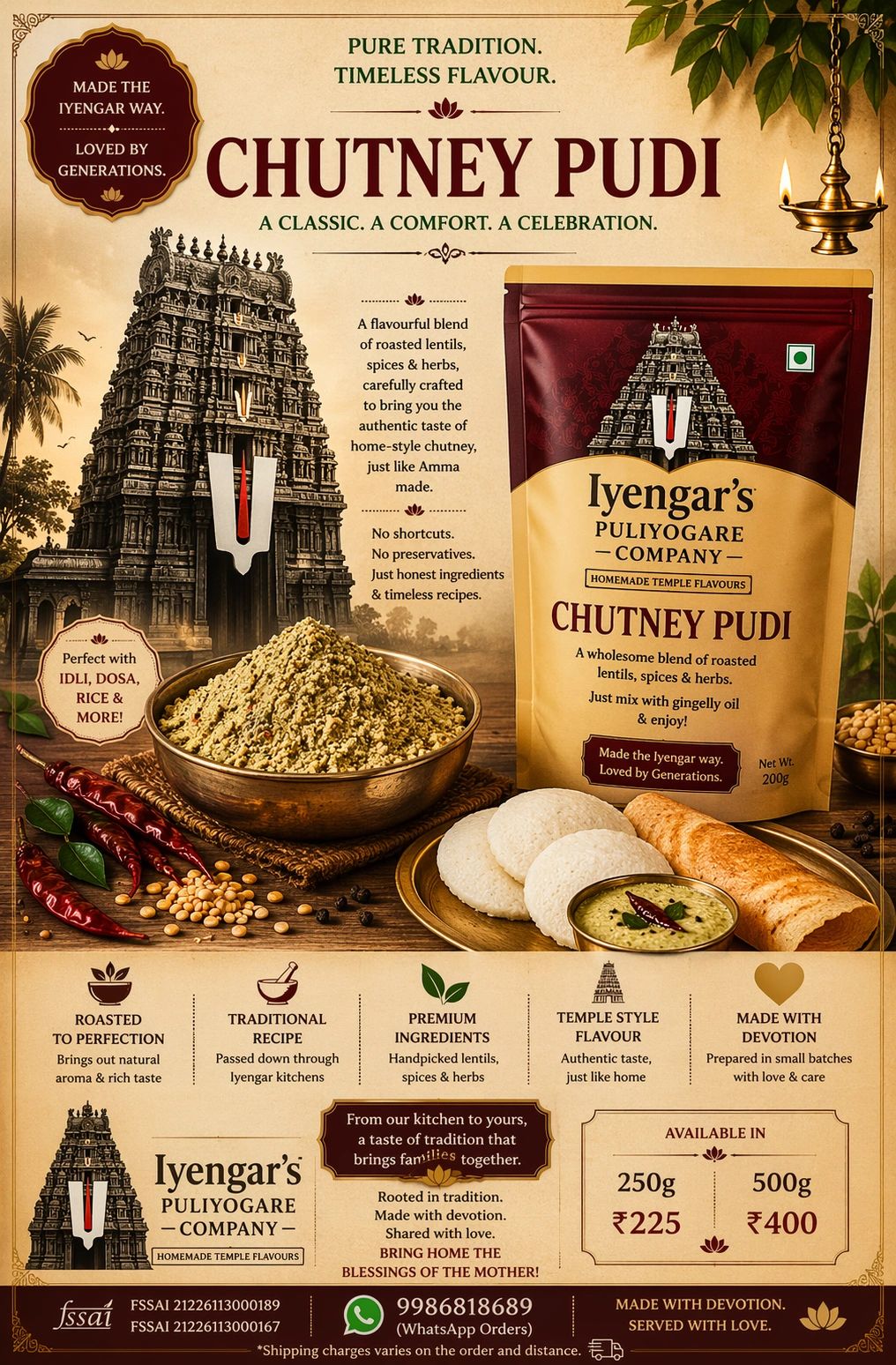 Quick Chutney Pudi Rice