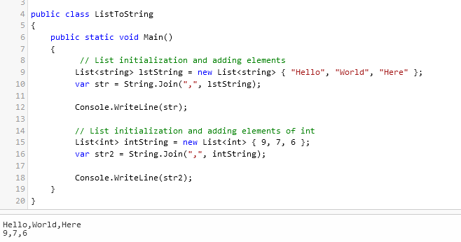 Convert List to string in C# (Comma-separated, New-Line)