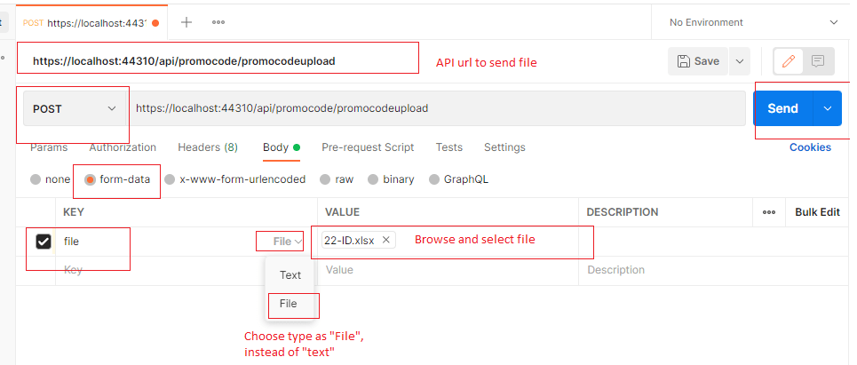 Upload or Send File in Postman