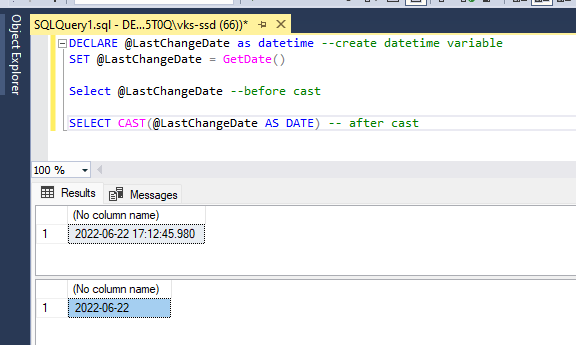 Cast Date From Datetime Sql