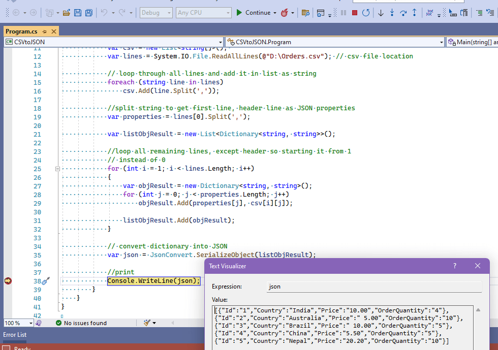 Convert CSV To JSON In C QA With Experts