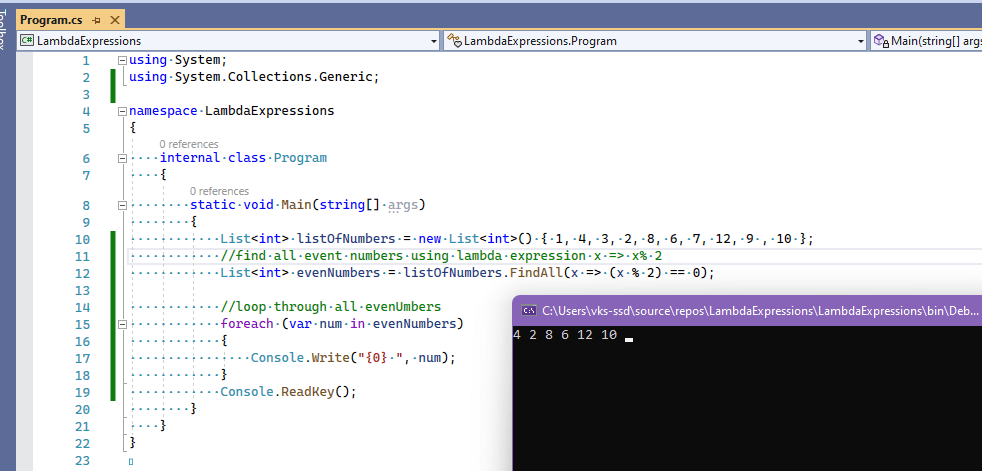 Lambda expression in C# (With Examples)