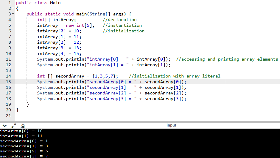 array-declare-and-initiaze-in-java