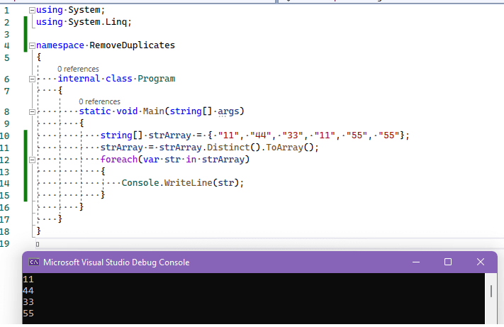 remove-duplicates-from-array-csharp