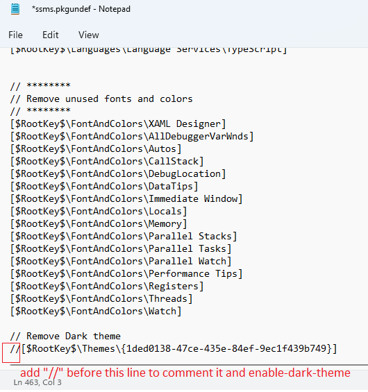 Change theme in SQL Server Management Studio (SSMS, Dark Mode)