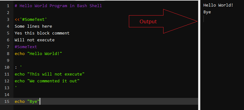 Bash Shell Command Multiple Lines