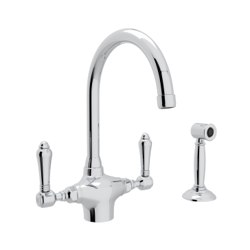 Rohl San Julio A1676LMWSAPC-2 Single Hole Faucet with Spray