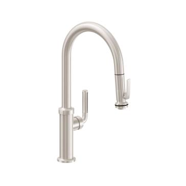 California Faucets Descanso K30-100SQ-KL-PC Pull Down Kitchen Faucet with Squeeze Handle Sprayer-High Spout