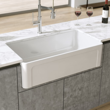 Latoscana Ltw3619w 36 Quot Reversible Fireclay Farmhouse Sink