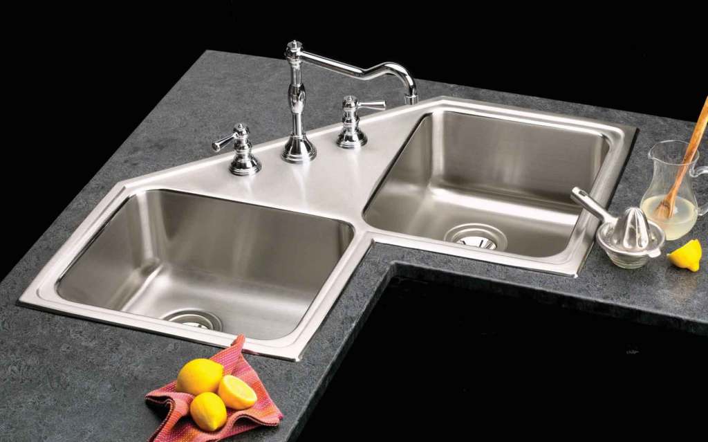 Elkay Gourmet Double Bowl Corner Sink