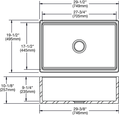 Elkay SWUF28179WH Explore 297\/8\u0026quot; Undermount Fine Fireclay Farm Apron Sink