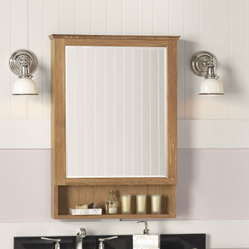Ronbow 617124 Wood Medicine Cabinet With Open Shelf 24"