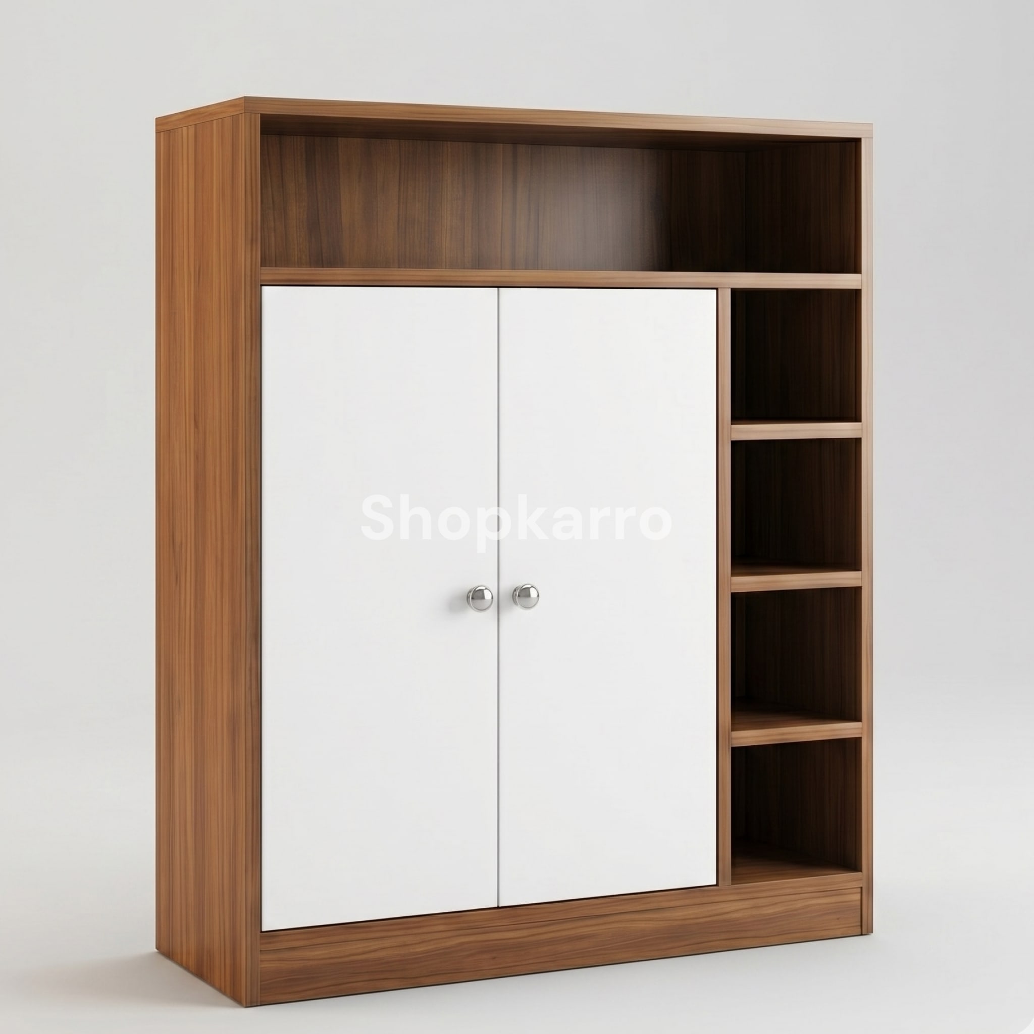 Rio Shoe rack placed in modern home entryway with gray walls and herringbone floor