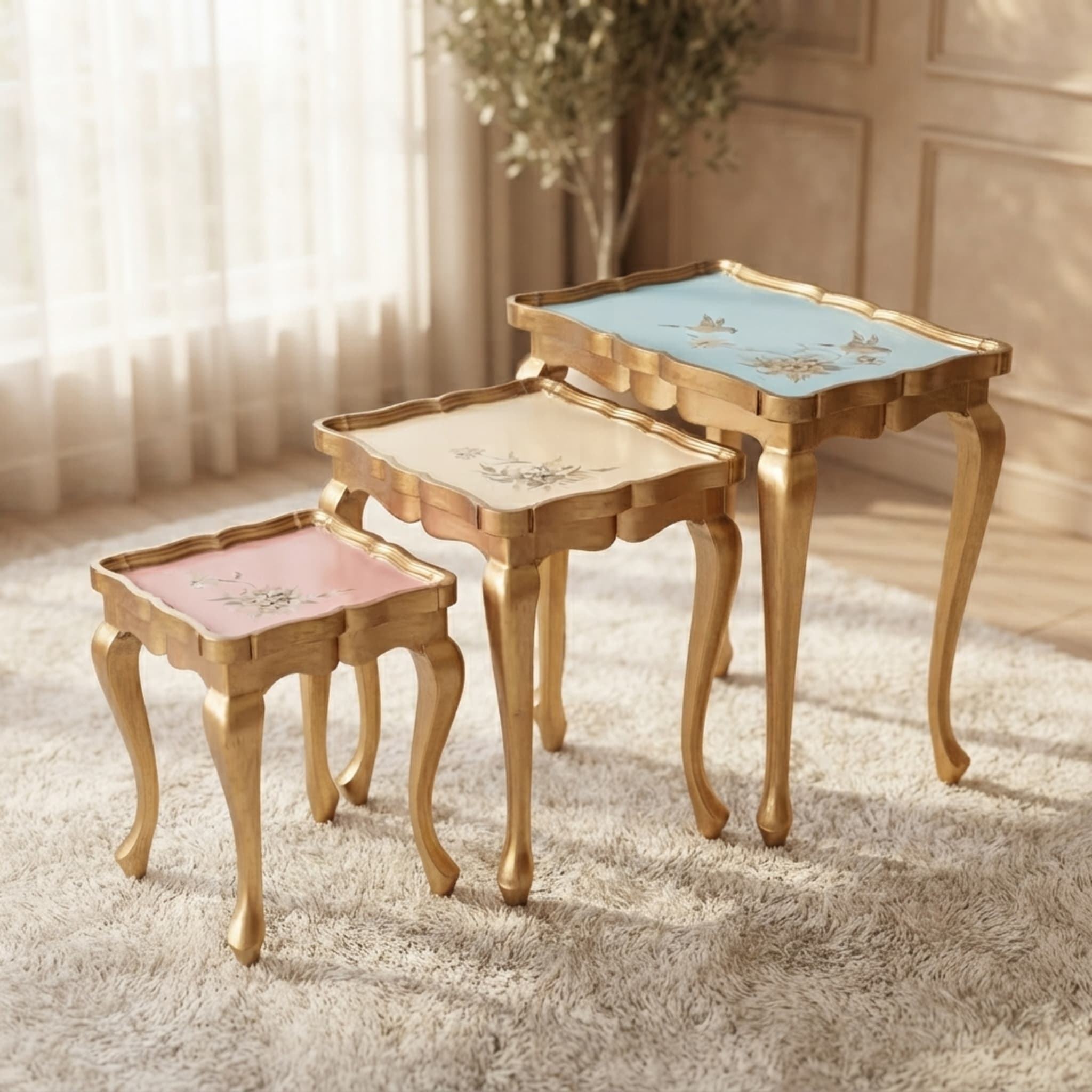 Pastel Royale Wooden Nesting Tables