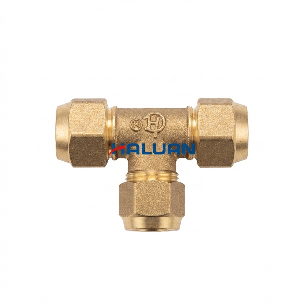 Union tee flareless brass 20 mm x PF 3/4