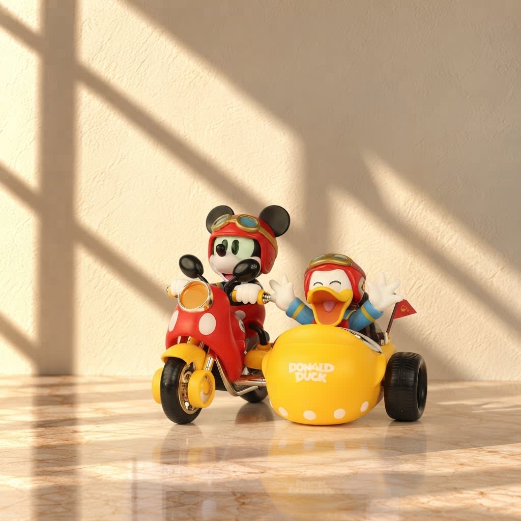 Motorbike and Sidecar Duo Resin Collectible Figure