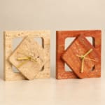 Marble and Metal Square Table Clock