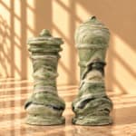 Cloud Emerald Marble Chess-Inspired Column