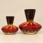 Red and Black Glazed Ceramic Vase