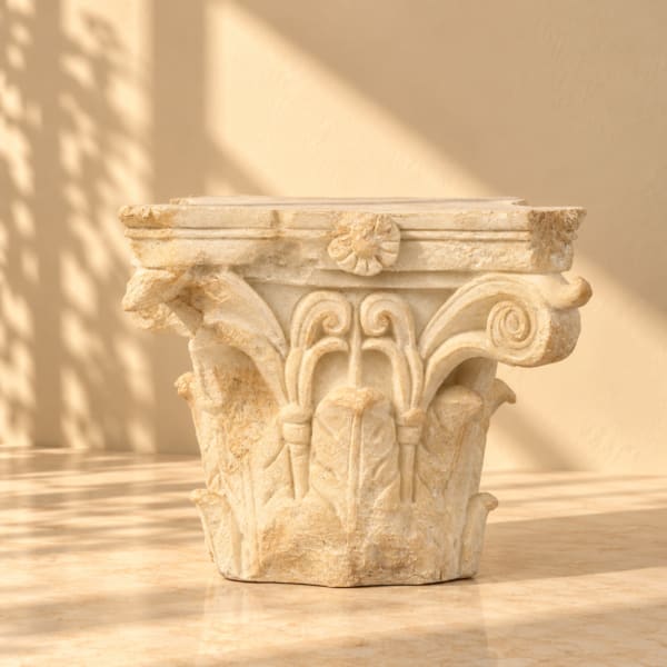 Corinthian Capital Fragment Sculpture