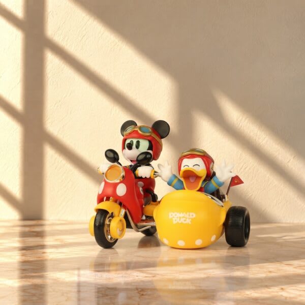 Motorbike and Sidecar Duo Resin Collectible Figure