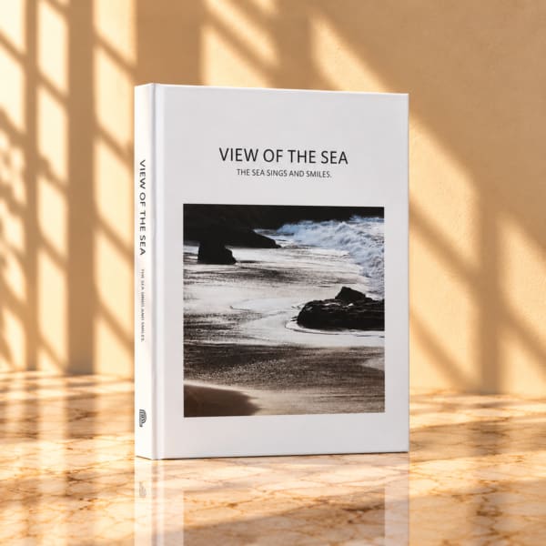 Coastal Waves Black and White Decorative Book