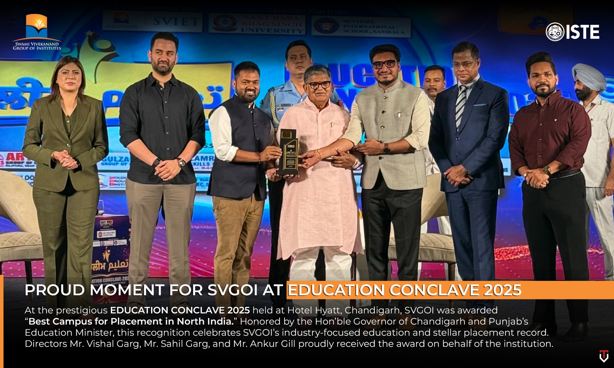 Best Campus for Placement in North India award