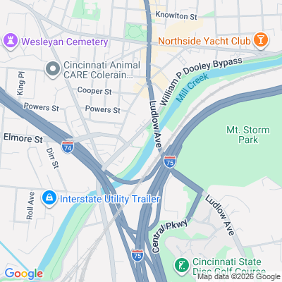 Map of start location for Mill Creek Greenway Clean up (Elmore Court Gap)