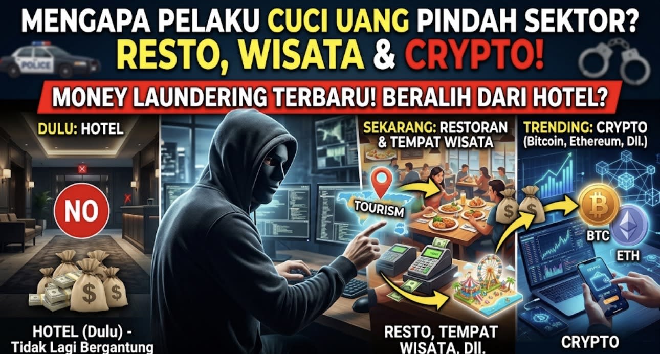 Mengapa Pelaku Cuci Uang Haram Kini Tidak Lagi Bergantung pada Hotel, tetapi Beralih ke Restoran, Tempat Wisata, hingga Crypto?