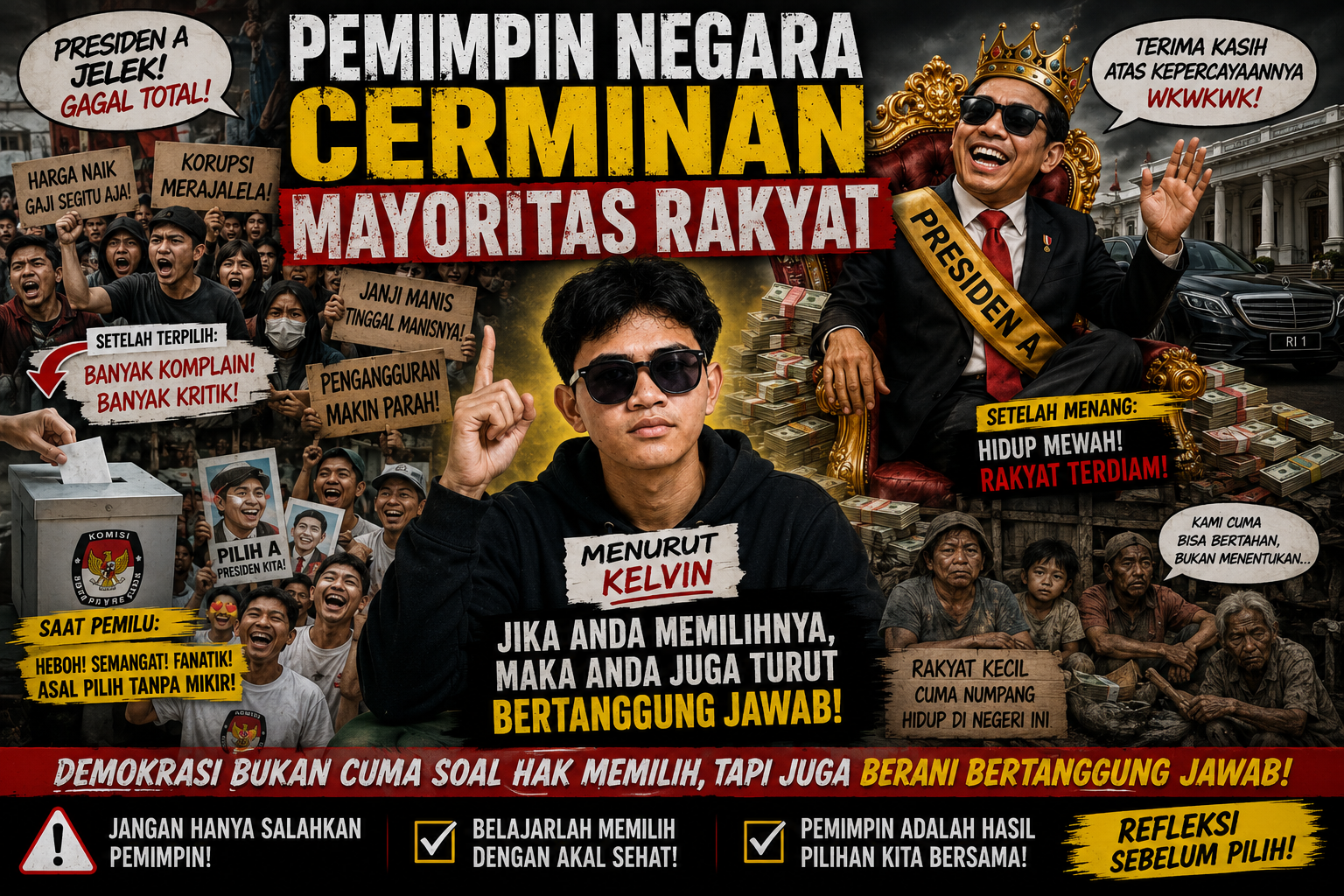 Pemimpin adalah cerminan dari rakyat , rakyat juga harus berkaca!!