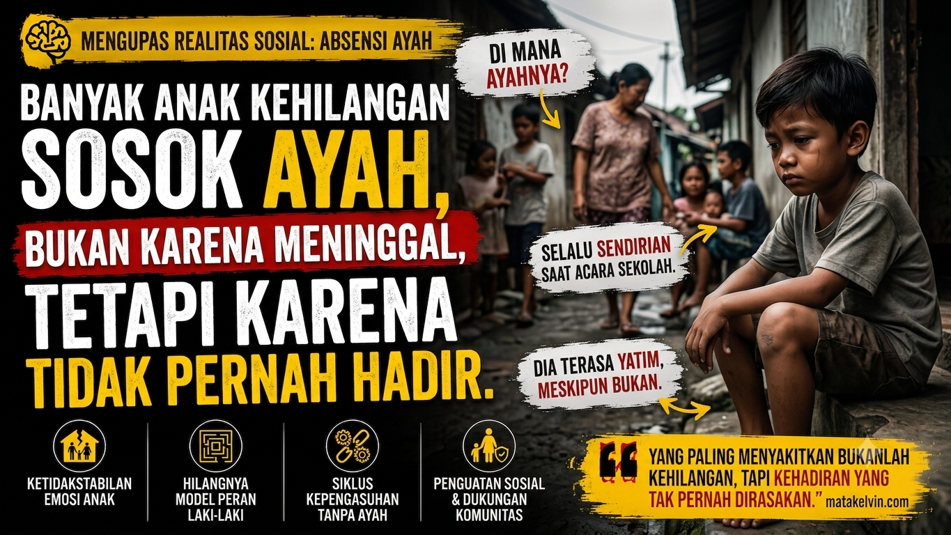 BANYAK ANAK KEHILANGAN SOSOK AYAH, BUKAN KARENA MENINGGAL, TETAPI KARENA TIDAK PERNAH HADIR.