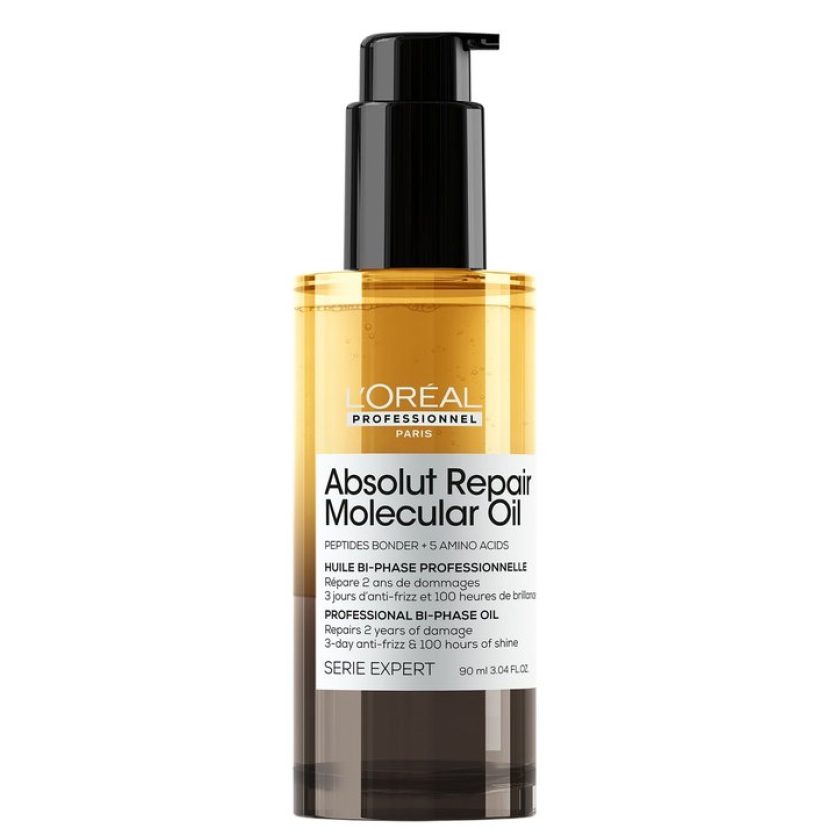 Absolut Repair Molecular Bi-Phase Oil for Damaged Hair, 2x Benefit: High Shine & Repair