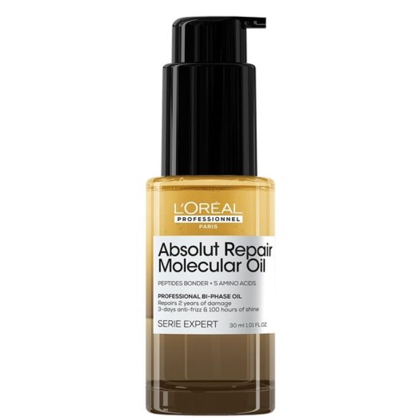 Absolut Repair Molecular Bi-Phase Oil for Damaged Hair, High Shine & Molecular Repair
