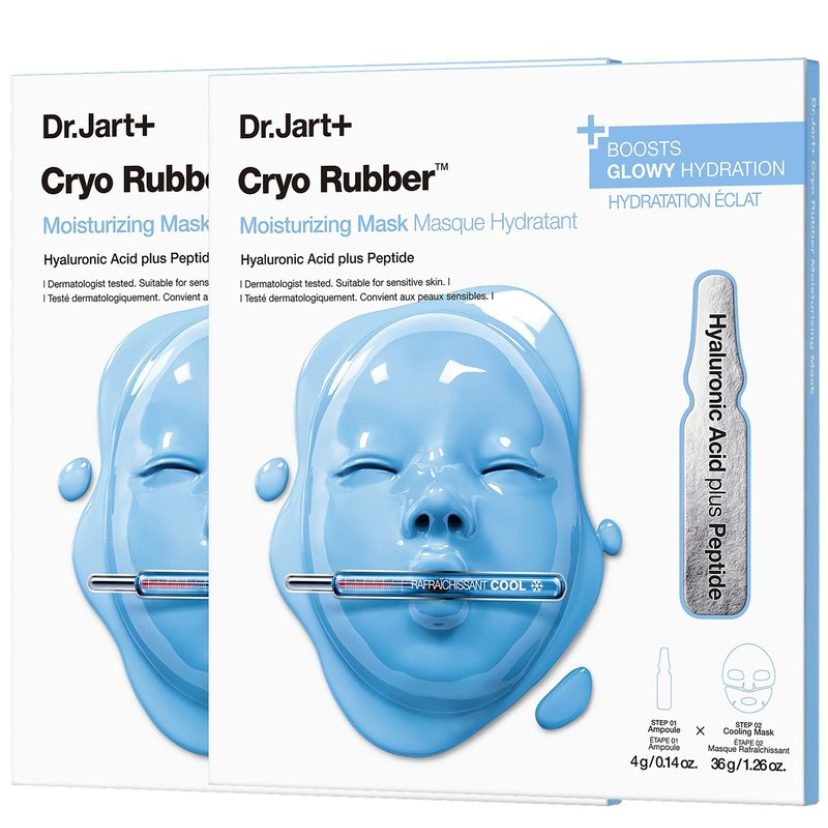 Cryo Rubber Moisturizing Hydrogel Face Mask with Hyaluronic Acid (2 Pack)