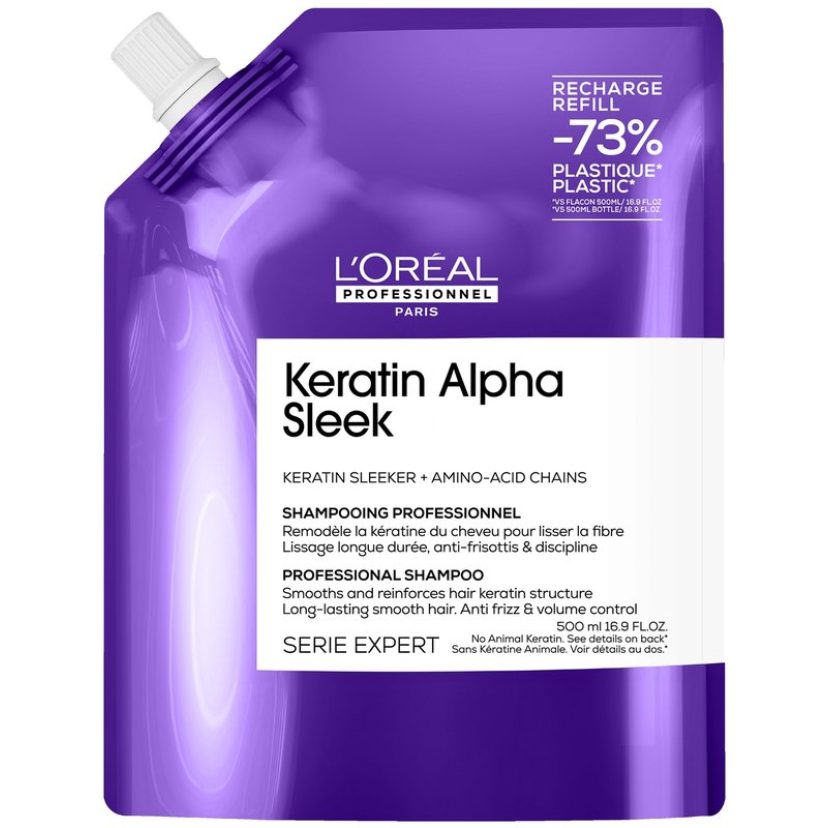 Keratin Alpha Sleek Shampoo Refill Pack Anti-Frizz & Smoothing