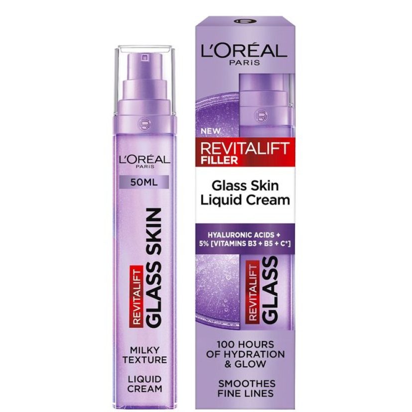 Revitalift Filler Glass Skin Liquid Cream Face Moisturiser