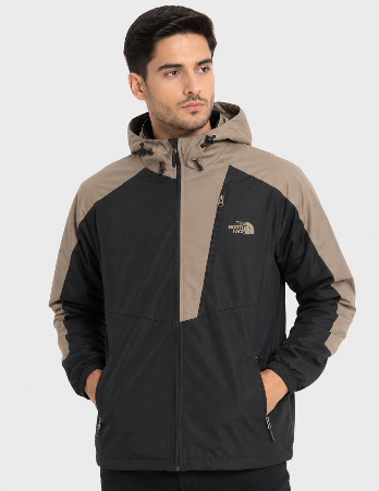 North face Windbreaker Jacket -  Black & Brown