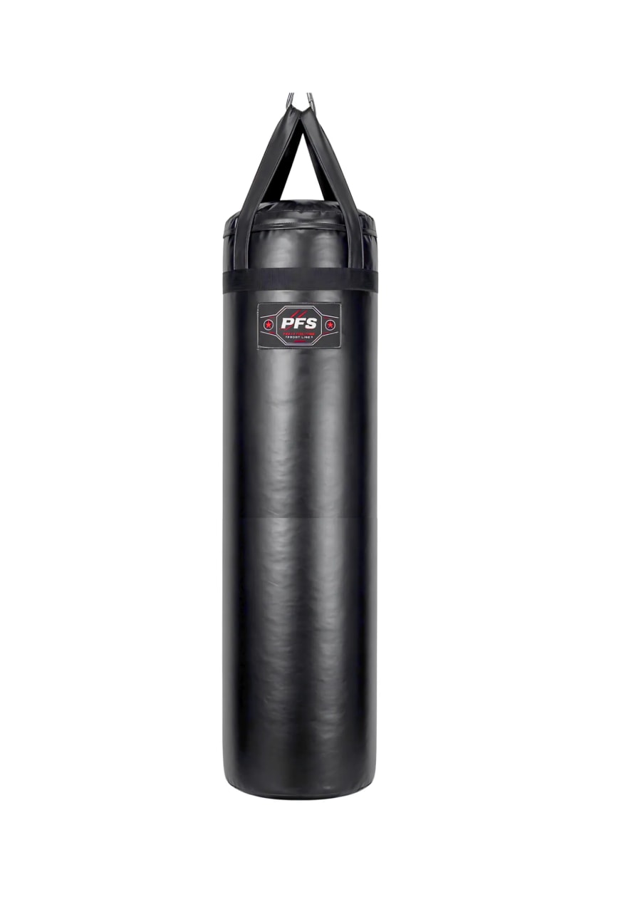 Боксёрский мешок PFS 35×150 см, ПВХ, на ремнях, чёрный