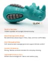 Squeaky Rhino Dog Toy, Durable Interactive Chew Toy for Medium & Large Breeds thumbnail 5