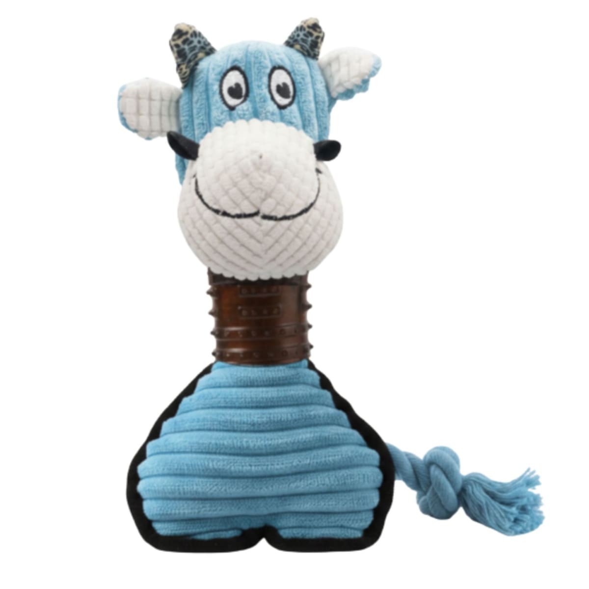 Cow with Rope Tail Plush Squeaky Chew Toy for Dogs(49CM) - Suitable for All Dog Breeds