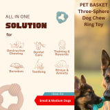Three-Sphere Dog Chew Ring Toy, Durable Interactive Chew Toy for Small & Medium Dogs view 5