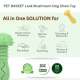 Mushroom Treat Dispensing Dog Toy, Interactive Chew & Feeder Toy for Small, Medium & Large Dogs view 4