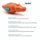 Alligator Dog Toy, Squeaky Chew Toy for Medium & Large Dogs, Durable Interactive Dog Toy view 5