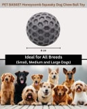 Honeycomb Squeaky Dog Ball Toy, Durable Interactive Chew Toy for All Breeds view 5