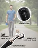 Leader - Black Retractable Dog Leash - L (5M Leash, One-Button Lock & Brake for Medium Dogs up to 50kg) view 4