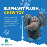 Elephant Plush Squeaky Chew Toy for Dogs(23CM) - Suitable for All Dog Breeds view 3