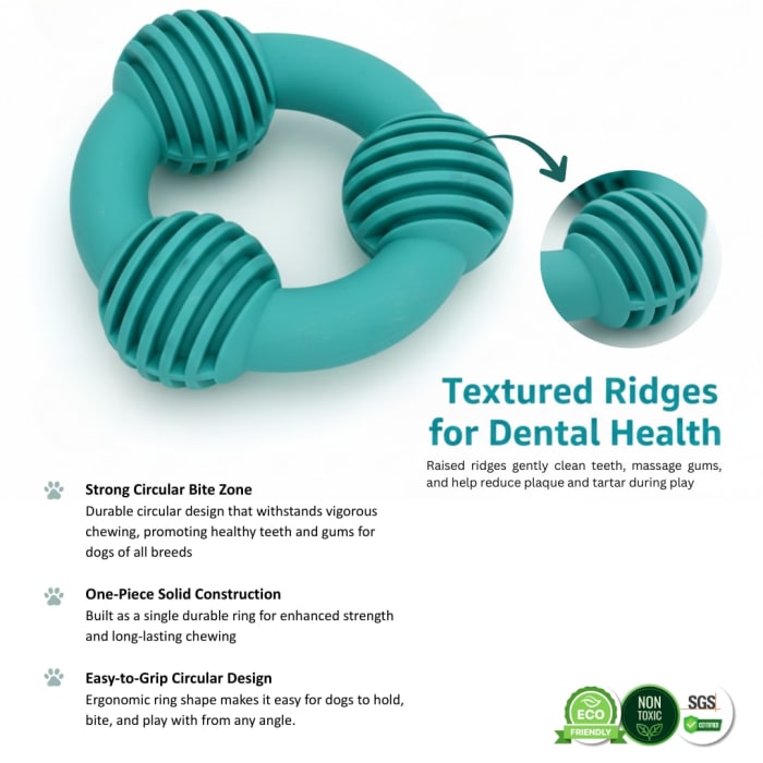 Three-Sphere Dog Chew Ring Toy, Durable Interactive Chew Toy for Small & Medium Dogs view 6